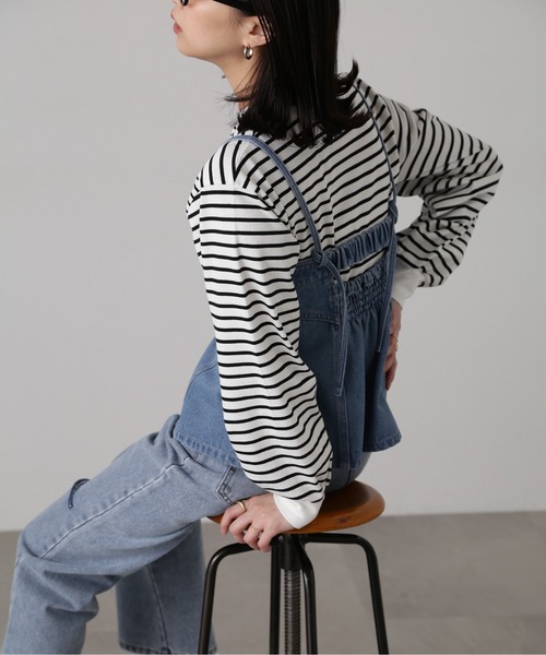 FREE'S MART（フリーズマート）の「フロントジップデニムキャミビスチェ（ベスト・レディース・ケミカルウォッシュ/インディゴブルー・FREE）」の14枚目の写真