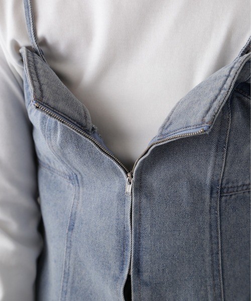 FREE'S MART（フリーズマート）の「フロントジップデニムキャミビスチェ（ベスト・レディース・ケミカルウォッシュ/インディゴブルー・FREE）」の6枚目の写真