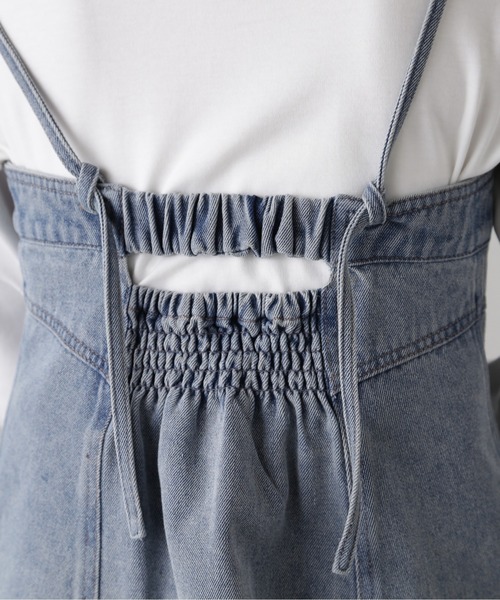FREE'S MART（フリーズマート）の「フロントジップデニムキャミビスチェ（ベスト・レディース・ケミカルウォッシュ/インディゴブルー・FREE）」の7枚目の写真