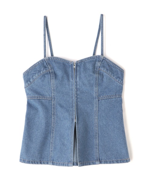 FREE'S MART（フリーズマート）の「フロントジップデニムキャミビスチェ（ベスト・レディース・ケミカルウォッシュ/インディゴブルー・FREE）」の21枚目の写真
