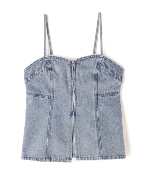 FREE'S MART（フリーズマート）の「フロントジップデニムキャミビスチェ（ベスト・レディース・ケミカルウォッシュ/インディゴブルー・FREE）」の8枚目の写真