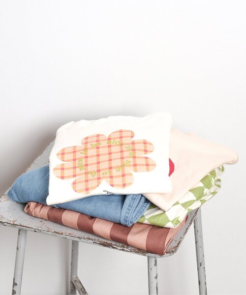 p.premier(ピードットプルミエ)の「グラフィックプリント ワイド半袖Tシャツ(Tシャツ/カットソー・キッズ・オフホワイト/ブラック/ベビーピンク・80/90/100/110/120/130/140)」の12枚目の写真