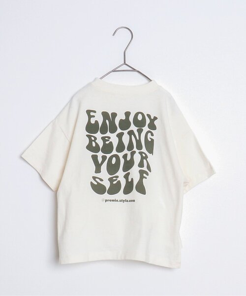 p.premier(ピードットプルミエ)の「グラフィックプリント ワイド半袖Tシャツ(Tシャツ/カットソー・キッズ・オフホワイト/ブラック/ベビーピンク・80/90/100/110/120/130/140)」の16枚目の写真