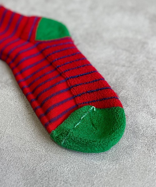 MARKEY'S（マーキーズ）の「【BOKU HA TANOSII】ボーダーソックス/23-25cm（ソックス/靴下・レディース・パープル/レッド・L）」の5枚目の写真