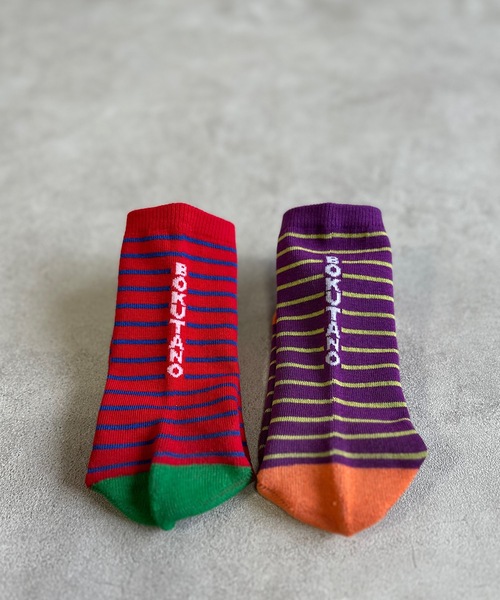 MARKEY'S（マーキーズ）の「【BOKU HA TANOSII】ボーダーソックス/23-25cm（ソックス/靴下・レディース・パープル/レッド・L）」の3枚目の写真