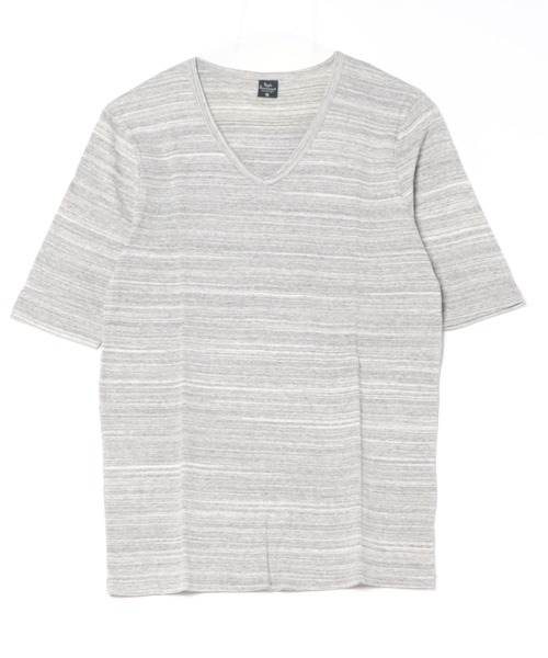 VIBGYOR(ヴィブジョー)の「メランジフライス Vネック 5分袖 & 半袖(Tシャツ/カットソー・メンズ・チャコールグレー/杢グレー/グレー系その他/ワイン/レッド系/ダークブルー/ブルー系その他・MEDIUM/LARGE)」の11枚目の写真