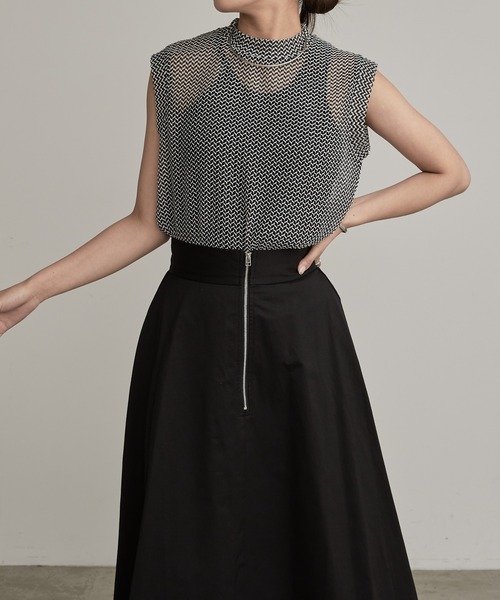 Lui's（ルイス）の「バイカラーメッシュタンクトップ（Tシャツ/カットソー・レディース・ブラック/ブラウン・FREE）」の6枚目の写真