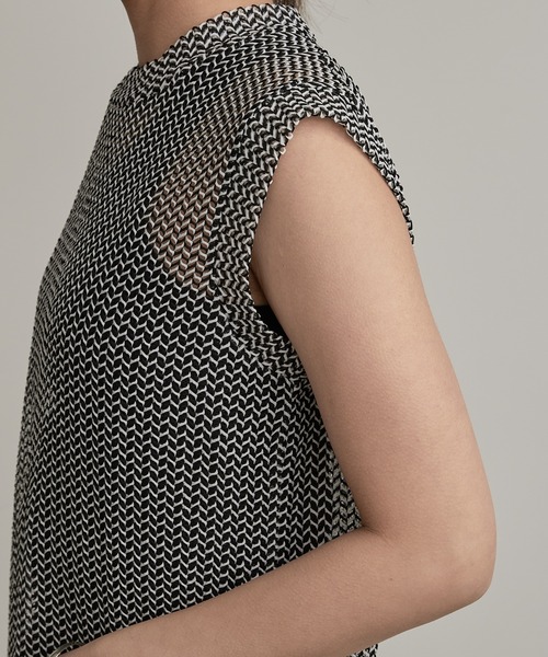 Lui's（ルイス）の「バイカラーメッシュタンクトップ（Tシャツ/カットソー・レディース・ブラック/ブラウン・FREE）」の4枚目の写真