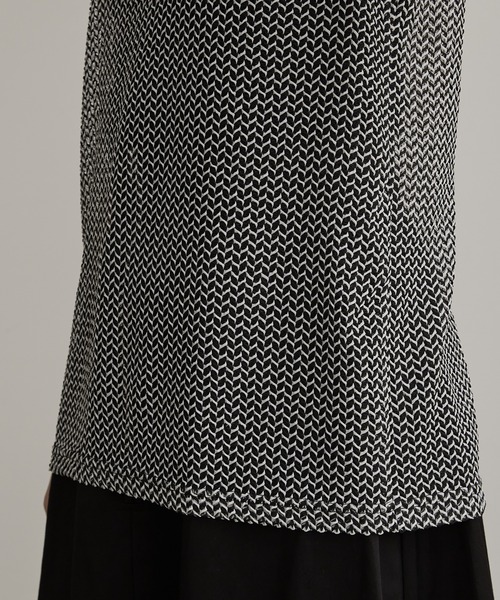 Lui's（ルイス）の「バイカラーメッシュタンクトップ（Tシャツ/カットソー・レディース・ブラック/ブラウン・FREE）」の5枚目の写真