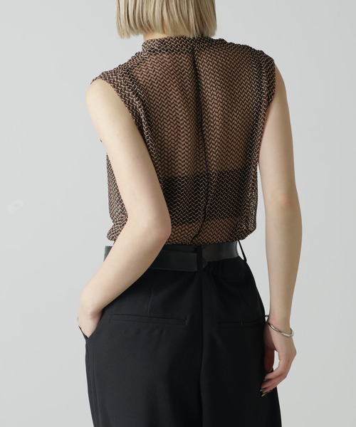 Lui's（ルイス）の「バイカラーメッシュタンクトップ（Tシャツ/カットソー・レディース・ブラック/ブラウン・FREE）」の19枚目の写真