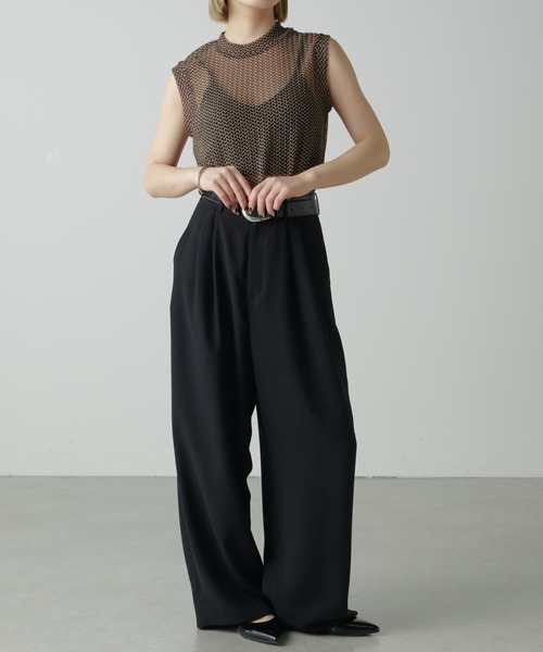 Lui's（ルイス）の「バイカラーメッシュタンクトップ（Tシャツ/カットソー・レディース・ブラック/ブラウン・FREE）」の15枚目の写真