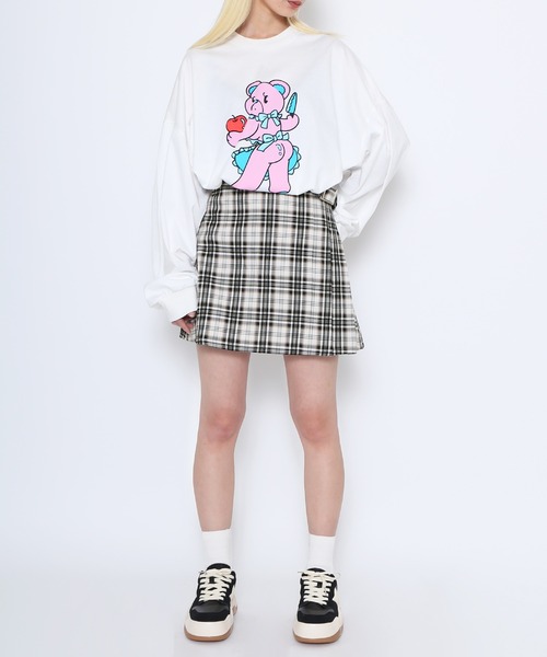 PUNYUS（プニュズ）の「サイドプリーツチェックミニスカート（スカート・レディース・ライトブラウン/ブラック・1/2/3/4）」の9枚目の写真