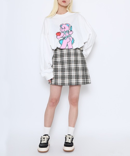 PUNYUS（プニュズ）の「サイドプリーツチェックミニスカート（スカート・レディース・ライトブラウン/ブラック・1/2/3/4）」の10枚目の写真