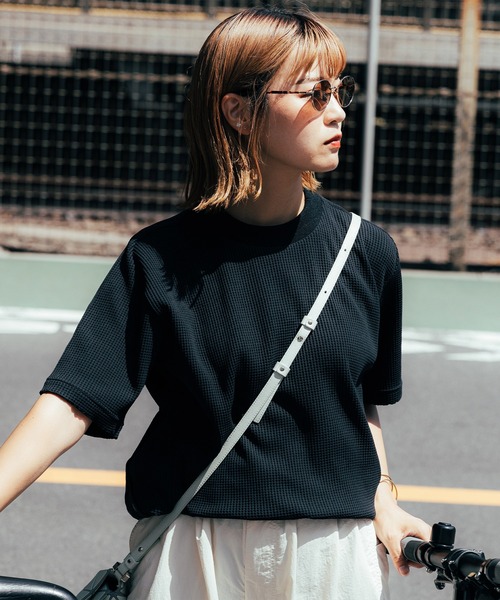 narifuri（ナリフリ）の「マルチワッフルクルーネックTシャツ（Tシャツ/カットソー・メンズ・ホワイト/ブラック/チョコ/グレー/オートミール/ダークグレー/ライトピンク/カーキ/チャコール/ライトグレー/ターコイズブルー・MEDIUM/LARGE/X-LARGE/SMALL）」の22枚目の写真