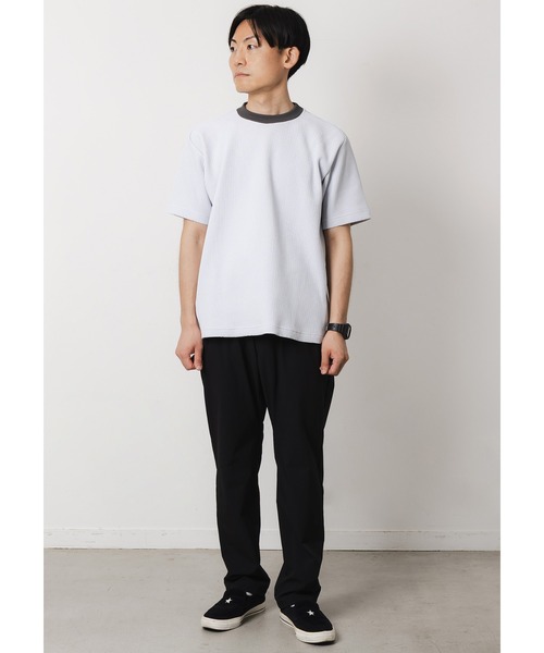 narifuri（ナリフリ）の「マルチワッフルクルーネックTシャツ（Tシャツ/カットソー・メンズ・ホワイト/ブラック/チョコ/グレー/オートミール/ダークグレー/ライトピンク/カーキ/チャコール/ライトグレー/ターコイズブルー・MEDIUM/LARGE/X-LARGE/SMALL）」の18枚目の写真