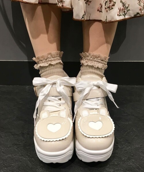 厚底クマさんスニーカー（スニーカー）｜cs T&P（シーエスティーアンドピー）