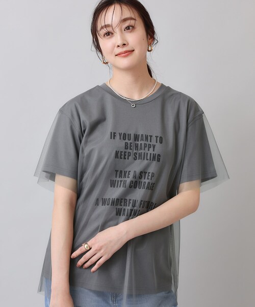 セール】【カジュアル／シアー】チュールロゴTシャツ（Tシャツ