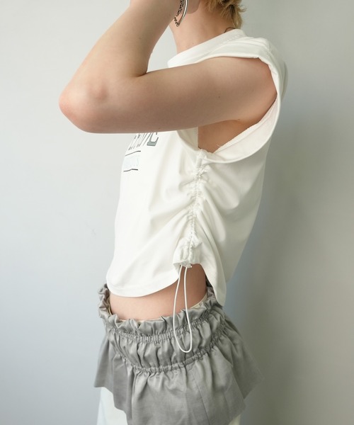 c.u.l(シーユーエル)の「クロップド丈 ロゴプリントTシャツ culw661(Tシャツ/カットソー・レディース・グレー/ホワイト・L/M)」の18枚目の写真