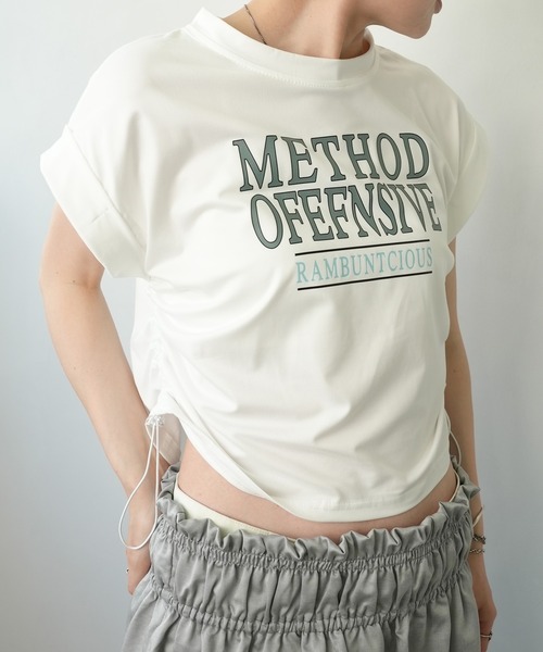 c.u.l(シーユーエル)の「クロップド丈 ロゴプリントTシャツ culw661(Tシャツ/カットソー・レディース・グレー/ホワイト・L/M)」の20枚目の写真