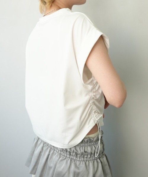 c.u.l(シーユーエル)の「クロップド丈 ロゴプリントTシャツ culw661(Tシャツ/カットソー・レディース・グレー/ホワイト・L/M)」の22枚目の写真