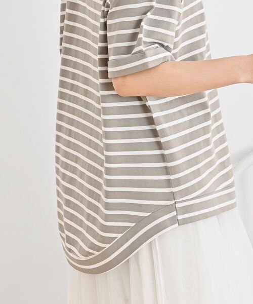 rps（アールピーエス）の「ターンバックボーダードルマンプルオーバー（Tシャツ/カットソー・レディース・ネイビー/ミント/ベージュ/ピンク/ブラック/ブルー/イエロー・フリー）」の9枚目の写真