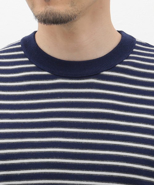 EDIFICE LA BOUCLE(エディフィスラブークル)の「【LA BOUCLE / ラブ―クル】ウォッシャブル ビッグ ニット Tシャツ(ニット/セーター・メンズ・ネイビー/ホワイト/サックスブルー・2/3)」の8枚目の写真