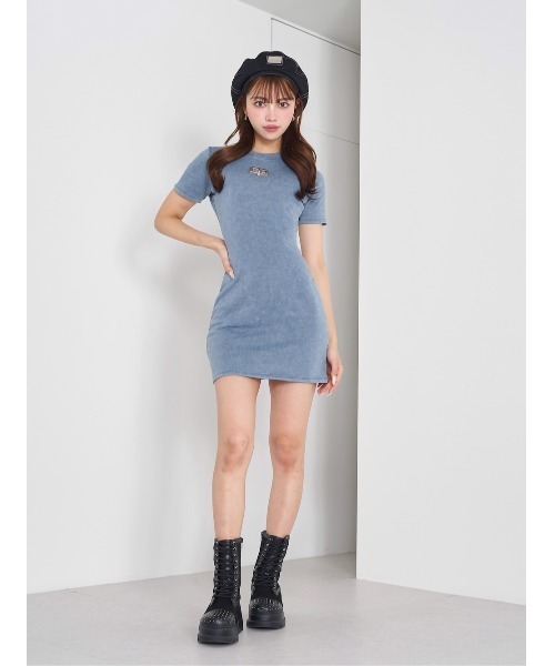 ダーリッチ♡カットデニムミニワンピース セール】カットデニムミニワンピース（ワンピース）｜Darich