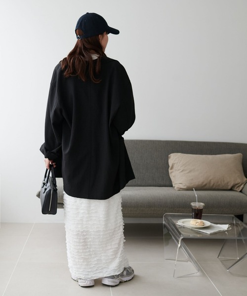 DISCOAT（ディスコート）の「【WEB限定】フリルティアードナロースカート（スカート・レディース・ブラック/オフホワイト・FREE）」の8枚目の写真