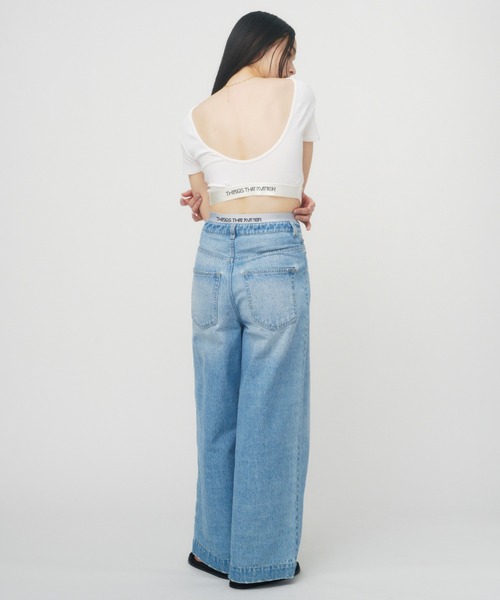 パンツ MAZZ DENIM セール】【ZOZO限定商品】 WAIST LOGO DENIM WIDE PANTS