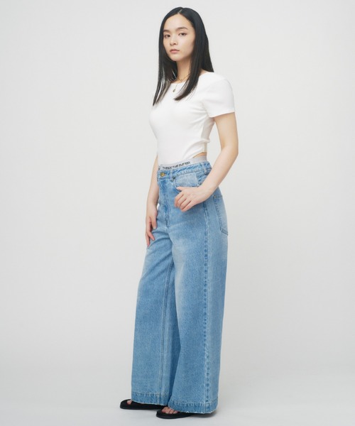 COYSEIO★パンツ デニム★韓国★人気 W STITCH DENIM PANTS 2色 COYSEIO] W STITCH DENIM PANTS BLACK 正規品 韓国ブランド 韓国