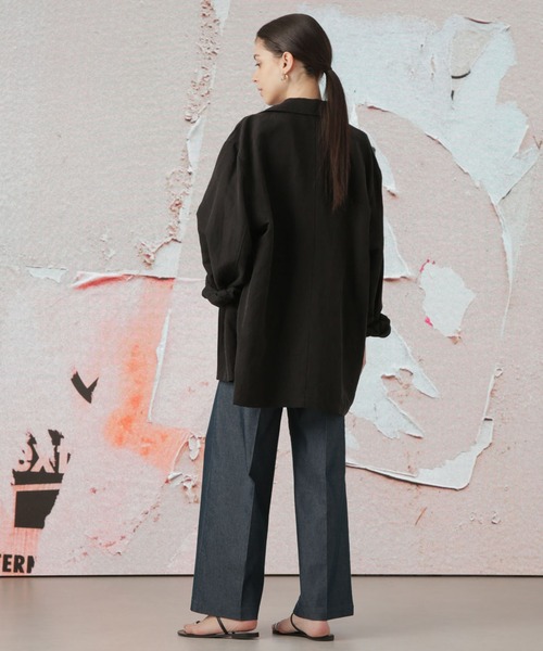 Apo(s)ture(アポスチャー)の「ARIA-013/デニムストレッチタックワイドパンツ(デニムパンツ・レディース・ブルー/ブラック/ベージュ/ネイビー・XL/L/M/XS/S)」の12枚目の写真