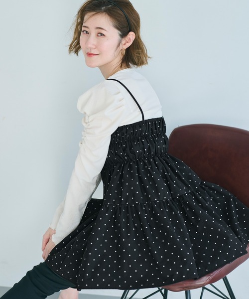 coca（coca）（コカ）の「パリフワギャザーキャミチュニック（キャミソール・レディース・ブラック/ライトベージュ/ライトブルー/A/B・M/L）」の18枚目の写真