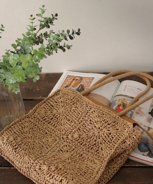 antiqua（アンティカ）の「スクエアかごバッグ（かごバッグ・レディース・ブラウン・FREE）」の11枚目の写真