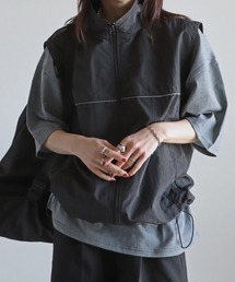 COURO（コウロ）の「パイピングナイロンジップベスト（ベスト）」