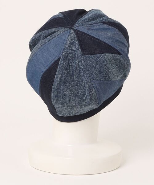 polcadot（ポルカドット）の「DENIM PATCH BERET/デニム パッチワーク ベレー（ハンチング/ベレー帽・メンズ・ブラック/ネイビー・FREE）」の3枚目の写真