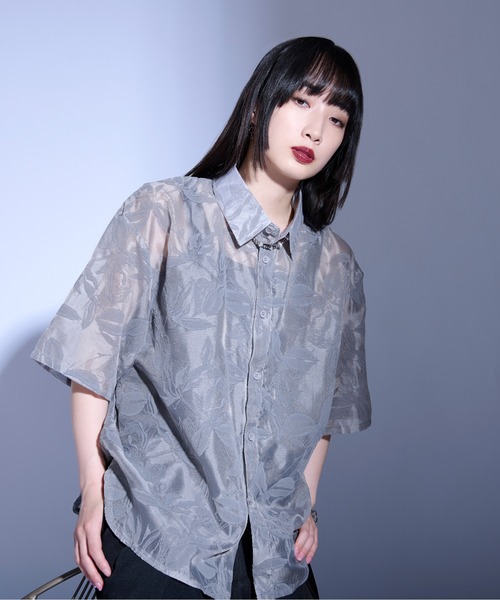 Ellno Loset【Aranコラボ】2WAYフラワー柄シアーシャツ ブラック Ellno Loset Aranコラボ 2WAYフラワー柄シアーシャツ - メルカリ