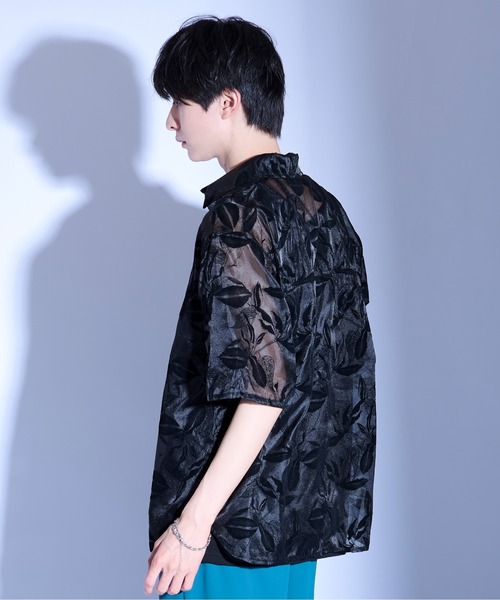 Ellno Loset（エルノロゼット）の「フラワーオパールシアーシャツ（シャツ/ブラウス・メンズ・ブラック/グレー/オフホワイト・SMALL/MEDIUM/LARGE）」の18枚目の写真