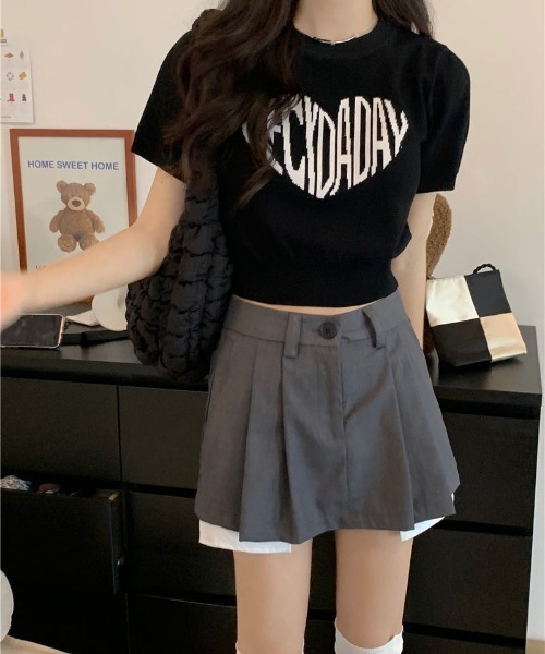 SHEENA(シーナ)の「ハートロゴサマーニットトップス(ニット/セーター・レディース・ホワイト/ブラック/サックスブルー・M)」の9枚目の写真