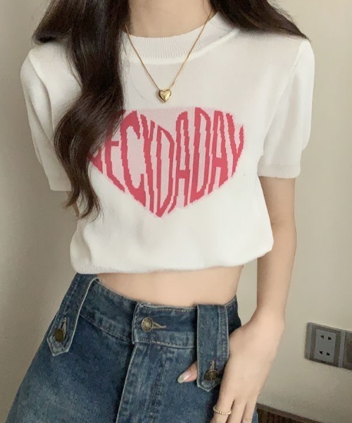 SHEENA(シーナ)の「ハートロゴサマーニットトップス(ニット/セーター・レディース・ホワイト/ブラック/サックスブルー・M)」の22枚目の写真