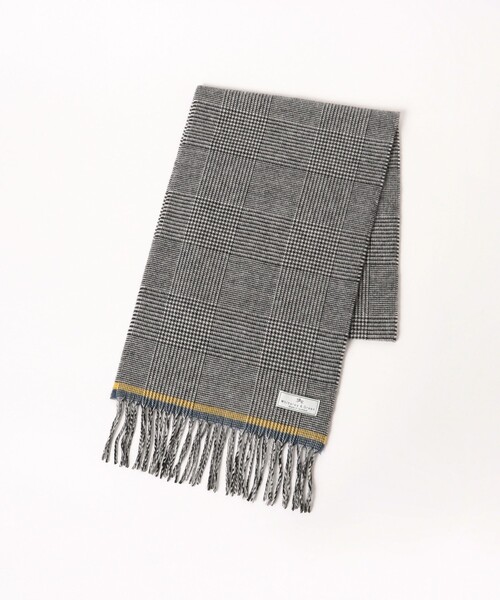 BEAMS F（ビームスエフ）の「Whiteley&Green / ウールカシミヤ グレンチェック柄 マフラー（マフラー・メンズ・ブラック・ONE SIZE）」の2枚目の写真