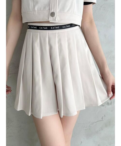 EATME（イートミー）の「ウエストロゴプリーツスカート（スカート・レディース・ブラック/ブラウン/アイボリー・SMALL/MEDIUM）」の2枚目の写真
