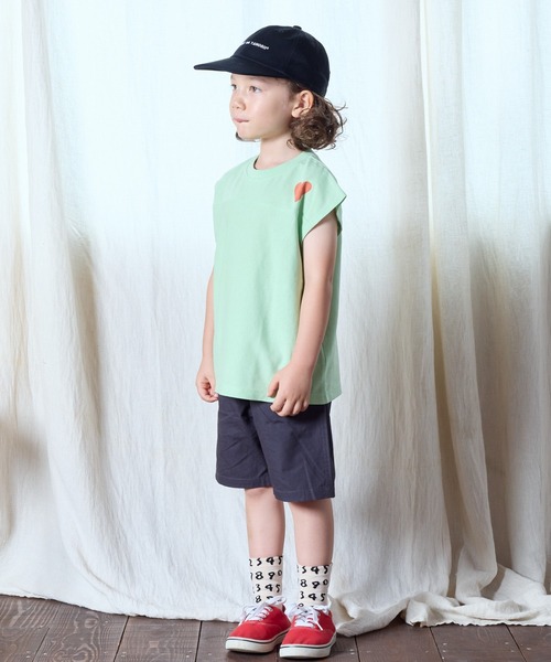 BIG FIELD（ビッグフィールド）の「モチーフフットボールTee（90～150cm）（Tシャツ/カットソー・キッズ・チャコール/ラベンダー/ライム/オフホワイト・90/100/110/120/130/140/150）」の7枚目の写真
