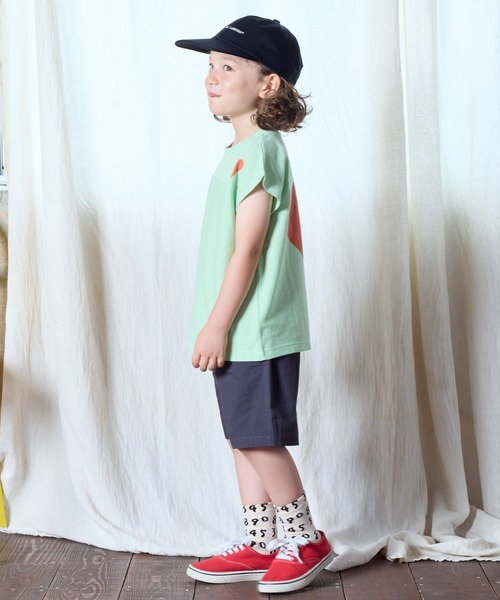 BIG FIELD（ビッグフィールド）の「モチーフフットボールTee（90～150cm）（Tシャツ/カットソー・キッズ・チャコール/ラベンダー/ライム/オフホワイト・90/100/110/120/130/140/150）」の8枚目の写真