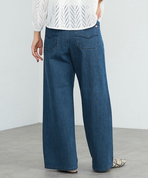 C17（シーセブンティーン）の「C17 ベイカーワイドデニムパンツ（デニムパンツ・レディース・ライトインディゴブルー/インディゴブルー/カーキ/ベージュ/ブルー/ブルー系その他・LARGE/MEDIUM/SMALL）」の9枚目の写真