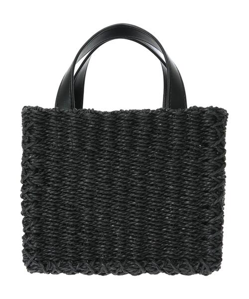 AMERICAN HOLIC（アメリカンホリック）の「2WAYペーパースクエアミニショルダーBAG（かごバッグ・レディース・ブラック/ベージュ・FREE）」の5枚目の写真