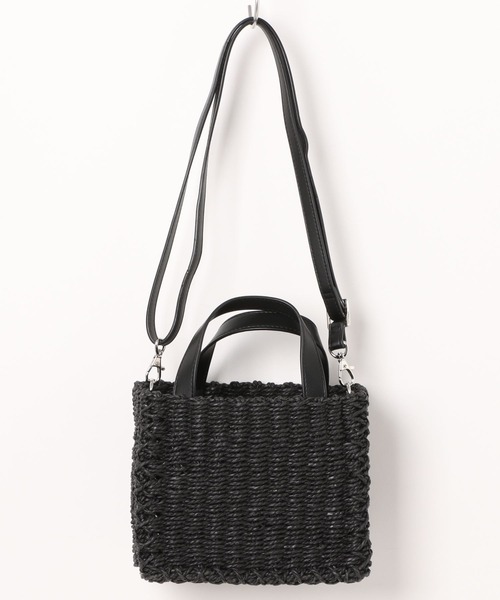 AMERICAN HOLIC（アメリカンホリック）の「2WAYペーパースクエアミニショルダーBAG（かごバッグ・レディース・ブラック/ベージュ・FREE）」の9枚目の写真