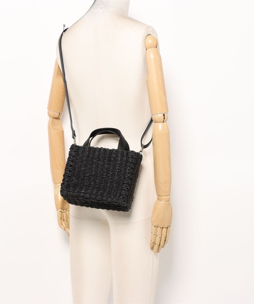 AMERICAN HOLIC（アメリカンホリック）の「2WAYペーパースクエアミニショルダーBAG（かごバッグ・レディース・ブラック/ベージュ・FREE）」の12枚目の写真