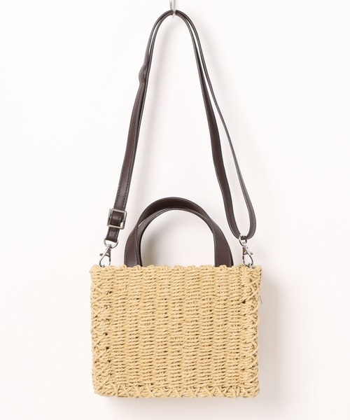 AMERICAN HOLIC（アメリカンホリック）の「2WAYペーパースクエアミニショルダーBAG（かごバッグ・レディース・ブラック/ベージュ・FREE）」の13枚目の写真