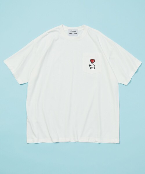 FREAK'S STORE（フリークスストア）の「matsui×FREAK'S STORE/マツイ×フリークスストア 別注 「Pixel&dog1」 ワンポイント クルーネック半袖ポケットTシャツ（Tシャツ/カットソー・メンズ・ホワイト/グレー/ブラック・MEDIUM/X-LARGE/LARGE）」の9枚目の写真