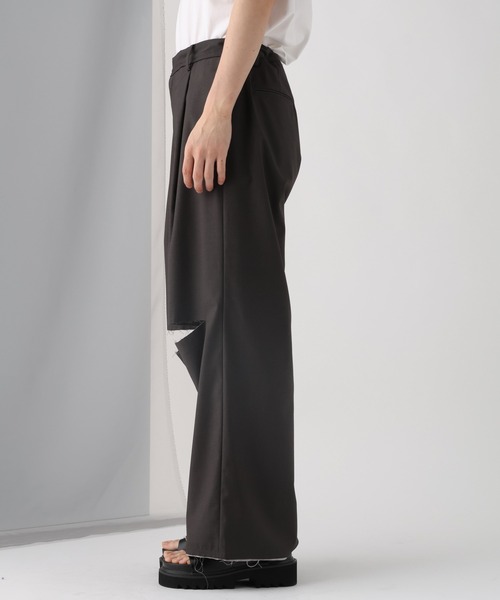 HARE(ハレ)の「【SET UP対応】ニーカットオフトラウザー(HARE)(スラックス・メンズ・ブラック/グレー・FREE)」の13枚目の写真